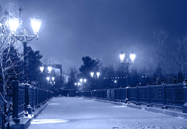 Winter park by night
