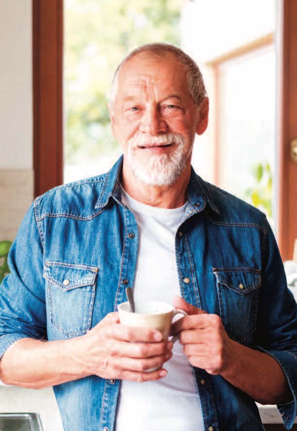 senior man with mug